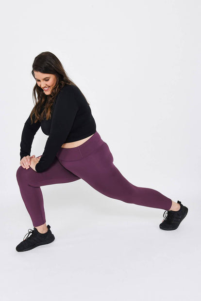 Focus 7/8 High Waisted Sport Leggings Curvy - Mulberry Plum