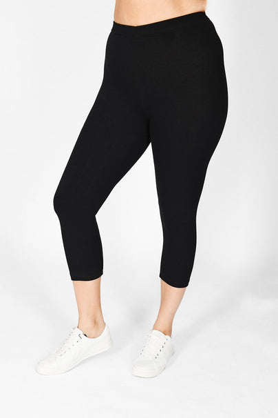 Everyday Cropped Leggings Curvy - Black