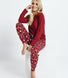 Soft Touch Pyjama Set  - Burgundy Christmas Print