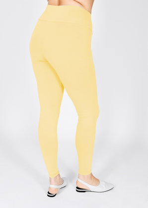 Everyday High Waisted Leggings Curvy - Pastel Yellow