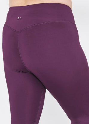 Focus Cropped High Waisted Sport Leggings Curvy - Mulberry Plum