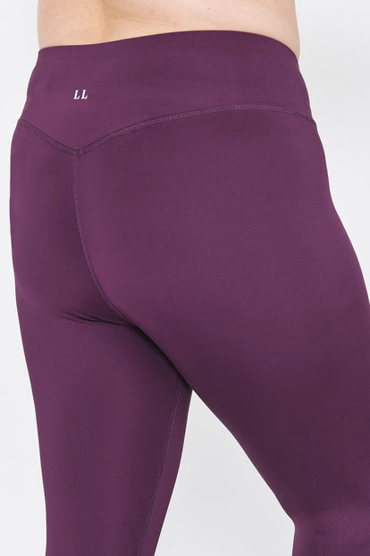 Focus Cropped High Waisted Sport Leggings Curvy - Mulberry Plum