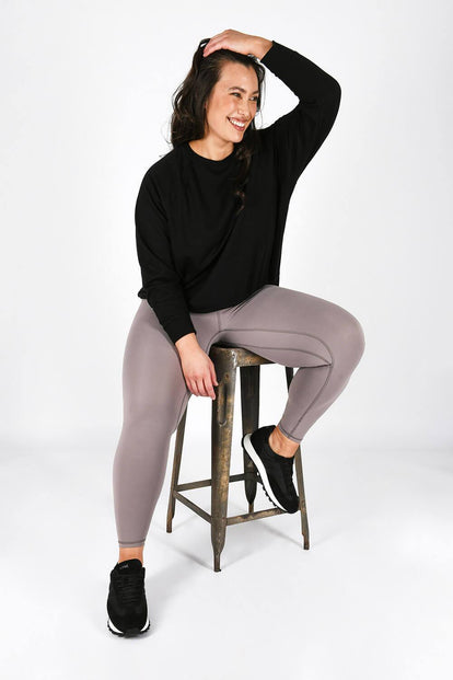 Revitalise High Waisted Leggings Curvy - Mauve