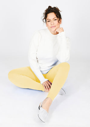 Everyday High Waisted Leggings Curvy - Pastel Yellow