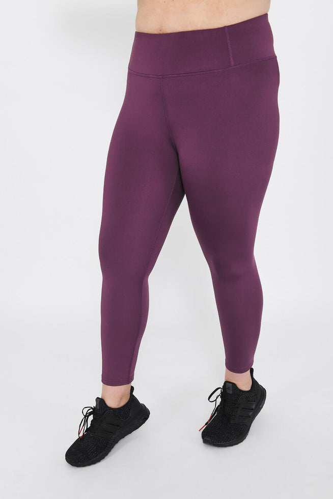 Focus 7/8 High Waisted Sport Leggings Curvy - Mulberry Plum