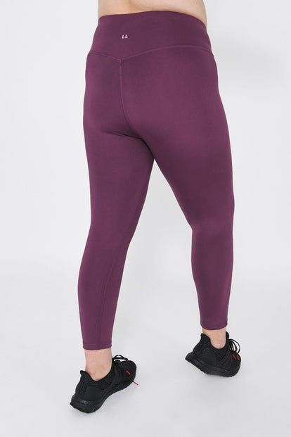 Focus 7/8 High Waisted Sport Leggings Curvy - Mulberry Plum