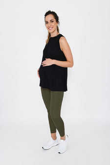 Focus 7/8 Umstandsleggings Sport - Olive Green