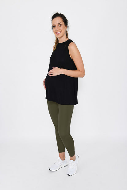 Focus 7/8 Umstandsleggings Sport - Olive Green