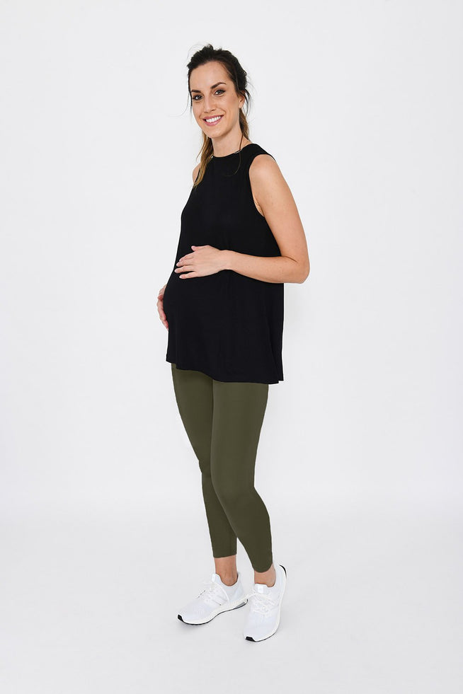 Focus 7/8 Umstandsleggings Sport - Olive Green