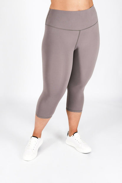 Revitalise Cropped High Waisted Leggings Curvy - Mauve