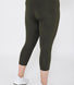 Focus Cropped High Waisted Sport Leggings Curvy - Olive Green