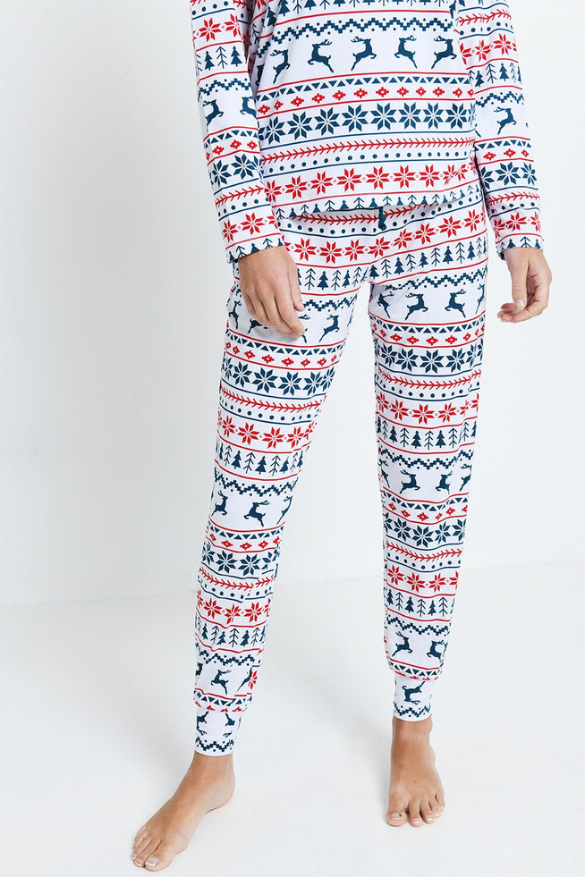 Soft Touch Pyjama Set  - White Christmas Print