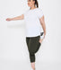 Focus Cropped High Waisted Sport Leggings Curvy - Olive Green
