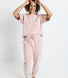 Baumwoll-Pyjama Set Gestreift - Dusty Pink