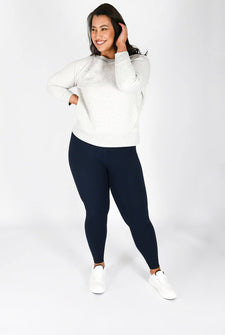 Revitalise High Waisted Leggings Curvy - Navy Blue