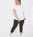 Focus Cropped High Waisted Sport Leggings Curvy - Olive Green