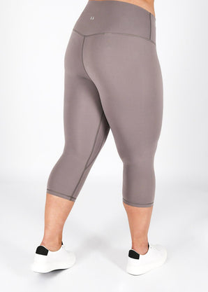 Revitalise Cropped High Waisted Leggings Curvy - Mauve