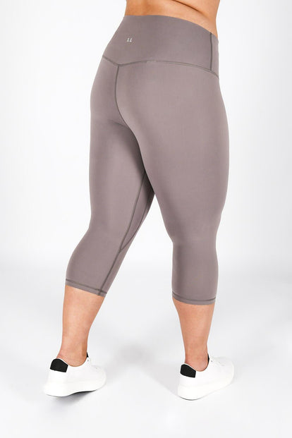 Revitalise Cropped High Waisted Leggings Curvy - Mauve