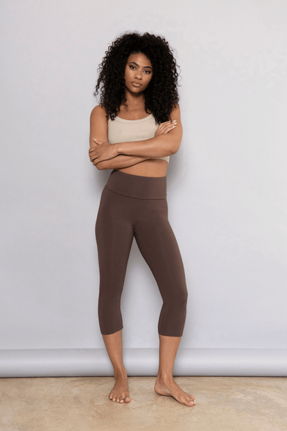 Cropped Leggings Lightweight - Espresso Brown