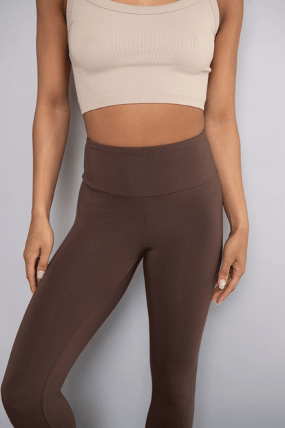 Cropped Leggings Lightweight - Espresso Brown