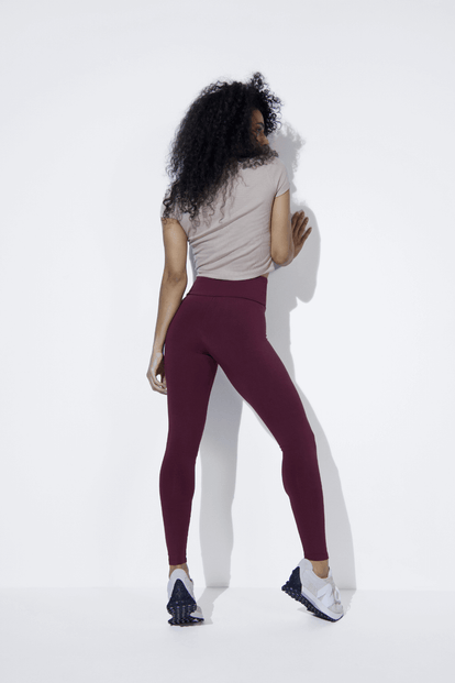 Everyday High Waisted Leggins Lightweight - Burgundy