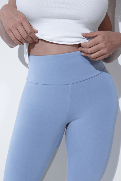 Everyday High Waisted Leggins Lightweight - Powder Blue