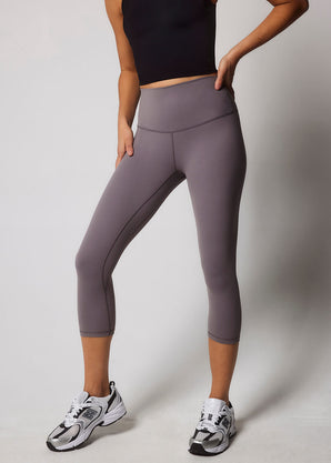 Revitalise Cropped High-Waisted Leggings - Mauve