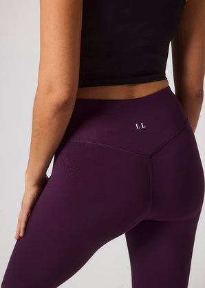 Focus Cropped High Waisted Sport Leggings - Mulberry Plum