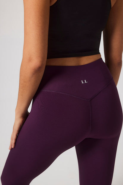 Focus Cropped High Waisted Sport Leggings - Mulberry Plum