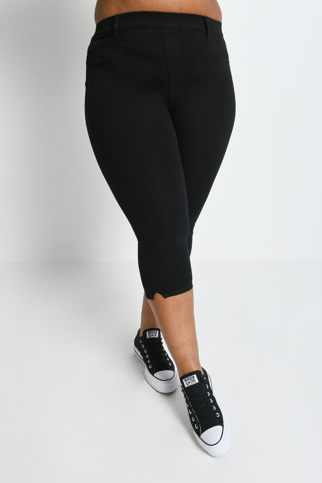 Cropped Jeggings Curvy - Black