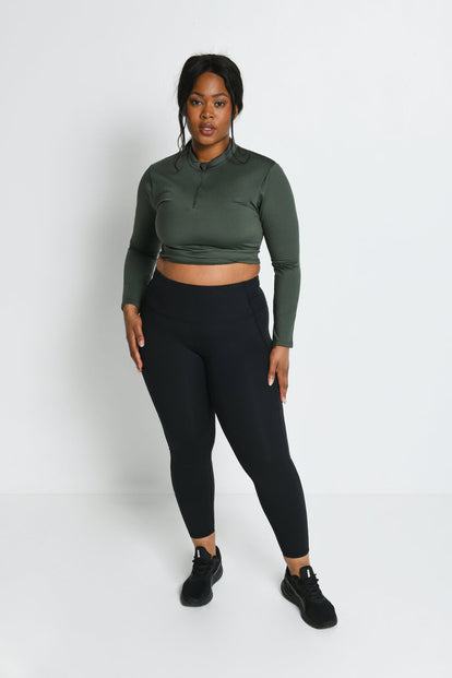 Energise  7/8 High Waisted Gym Leggings - Midnight Black
