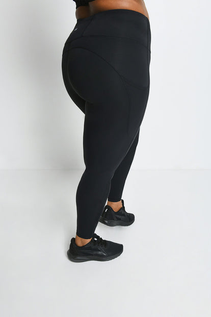 Energise High Waisted Gym Leggings Curvy - Midnight Black