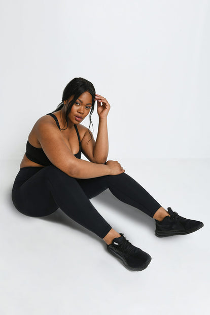 Energise High Waisted Gym Leggings Curvy - Midnight Black