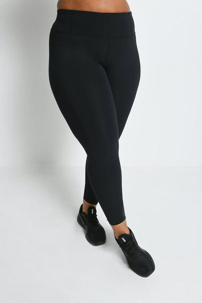 Focus High Waisted Sport Leggings Curvy - Midnight Black