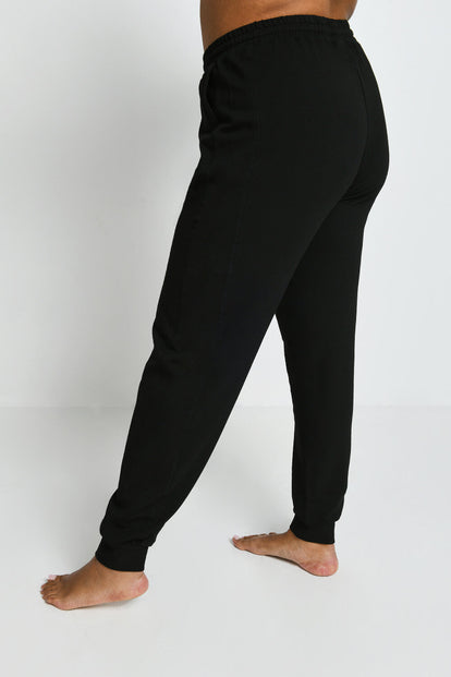 Luxus Lounge Jogginghose Curvy - Black