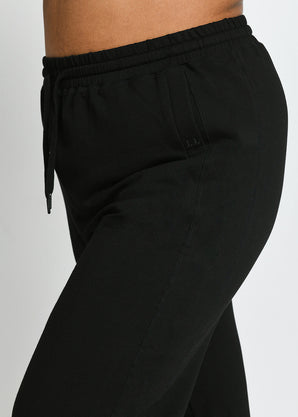 Luxus Lounge Jogginghose Curvy - Black