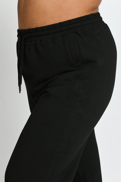 Luxus Lounge Jogginghose Curvy - Black