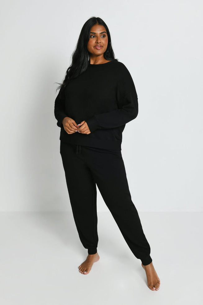 Luxus Lounge Sweatshirt Curvy - Black