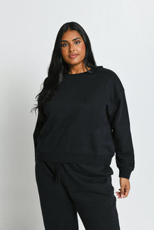 Everyday Sweatshirt Komfort Curvy - Black