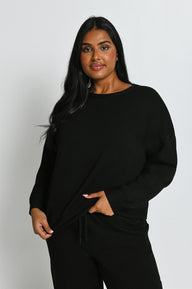 Luxus Lounge Sweatshirt Curvy - Black