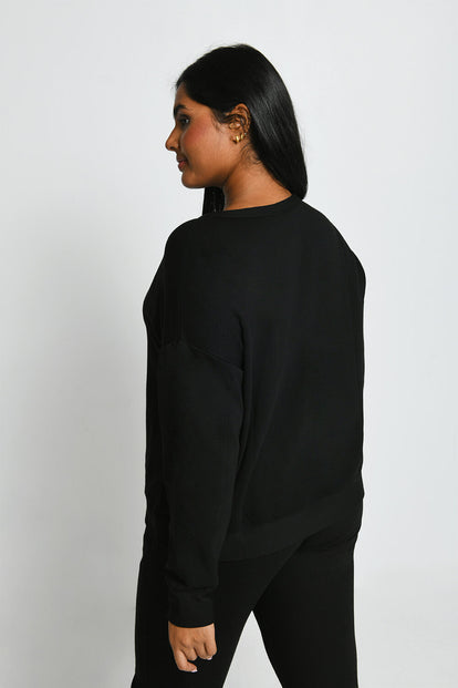 Luxus Lounge Sweatshirt Curvy - Black