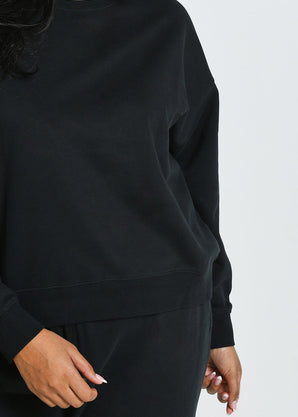 Everyday Sweatshirt Komfort Curvy - Black