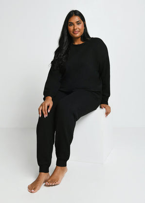 Luxus Lounge Sweatshirt Curvy - Black