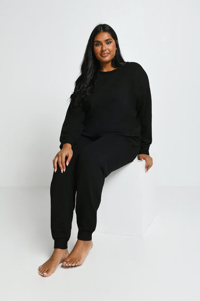 Luxus Lounge Sweatshirt Curvy - Black