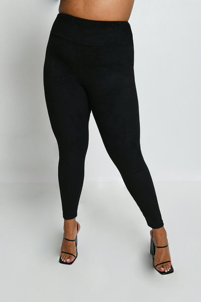 Leggings In Wildlederoptik Curvy - Black