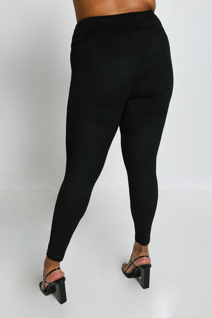 Leggings In Wildlederoptik Curvy - Black