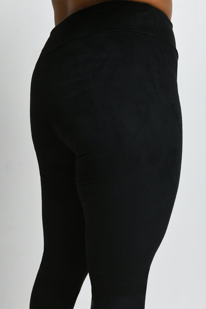 Leggings In Wildlederoptik Curvy - Black