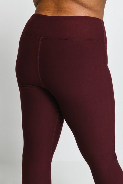 Everyday Winter High Waisted Leggings Curvy - Burgundy