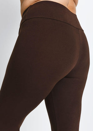 Everyday High Waisted Leggings Curvy - Chocolate Brown