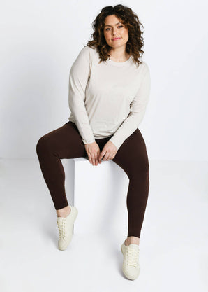 Everyday High Waisted Leggings Curvy - Chocolate Brown